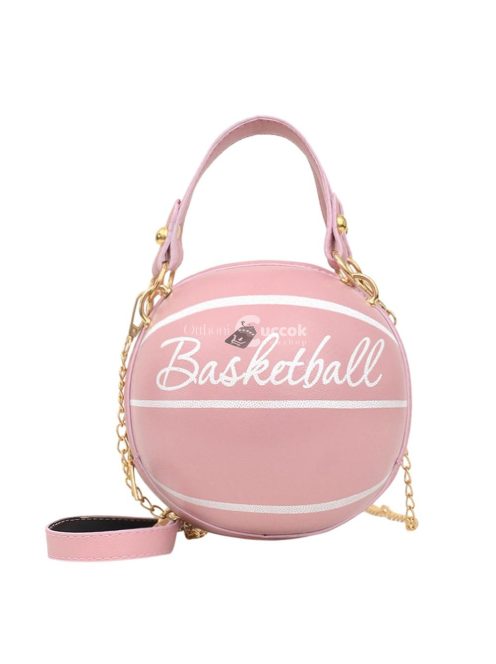 (4 színben) Kosárlabda forma táska -Rózsaszín