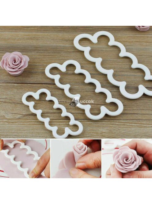 Rózsakészítő forma tortadekorációhoz (3 db)