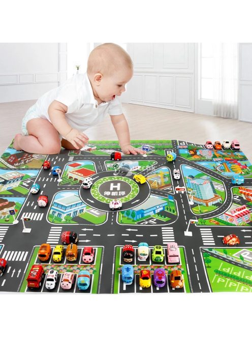 Autós játszószőnyeg, játszószőnyeg gyerekeknek 100x130 cm