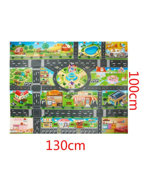 Autós játszószőnyeg, játszószőnyeg gyerekeknek 100x130 cm