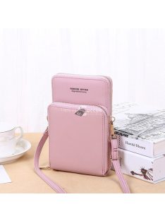 Cipzáros crossbody, női táska - - Rózsaszín