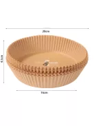 Air fryer sütőpapír, sütőpapír forrólevegős sütőbe kör alakú 16 cm 50 db