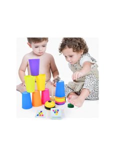Montessori Toys Stack Cup játék kártyával