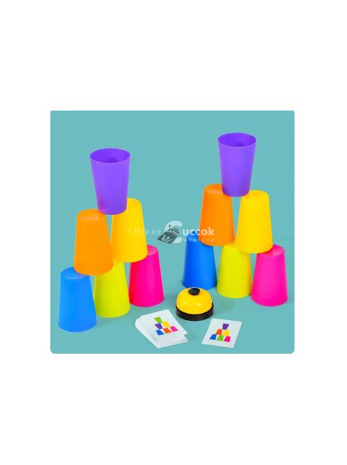 Montessori Toys Stack Cup játék kártyával