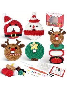 Karácsonyi mintájú fánk horgoló készlet