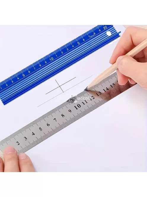 2 db-os Mérővonalzó szett csúszásgátló talppal