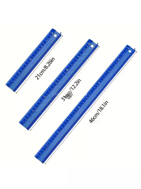 2 db-os Mérővonalzó szett csúszásgátló talppal