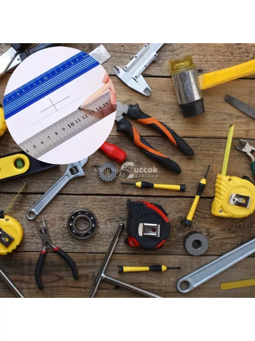 2 db-os Mérővonalzó szett csúszásgátló talppal