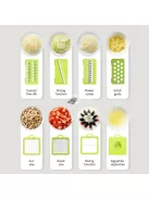 Multifunkciós, többrekeszes zöldség és gyümölcs szeletelő, reszelő