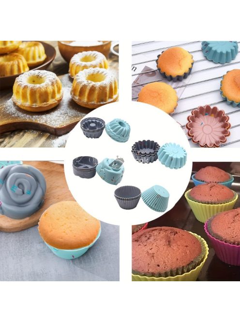 36 db-os Szilikon sütőforma és kiegészítő szett