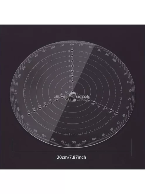 20 cm-es Kör vonalzó, középpont kereső