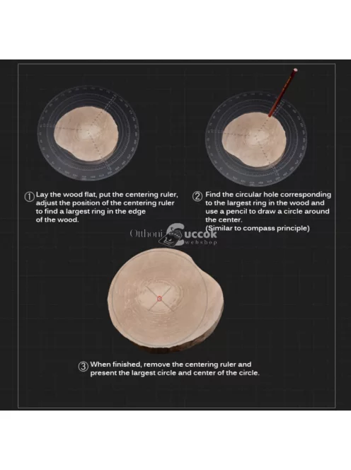 20 cm-es Kör vonalzó, középpont kereső