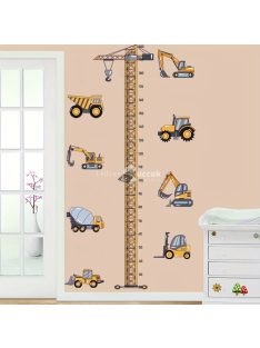 Magasságmérő falmatrica munkagépes dizájnnal