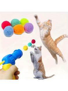 Interaktív plüsslabda kilövő játék cicáknak