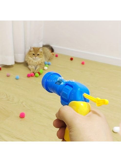 Interaktív plüsslabda kilövő játék cicáknak