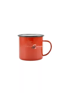 Zománcozott bögre 10 cm 670 ml piros-fehér