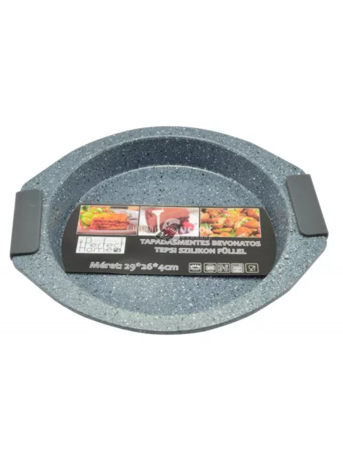 Tepsi kerek tapadásmentes bevonattal, szilikon füllel