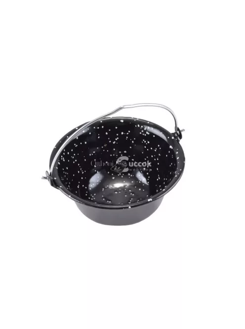 Zománcozott tálaló bogrács fekete/pöttyös 0.8 liter