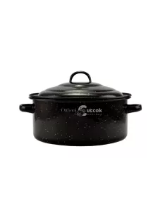 Zománcozott Lábas fedővel 27 cm 2,8 liter fekete