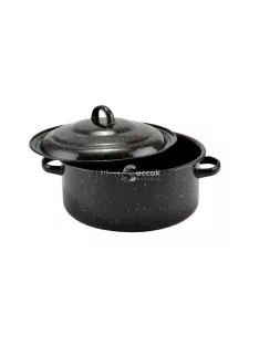 Zománcozott Lábas fedővel 27 cm 2,8 liter fekete