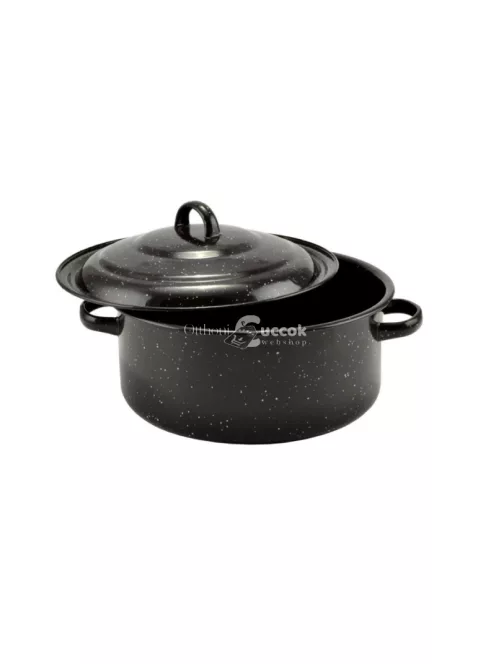 Zománcozott Lábas fedővel 27 cm 2,8 liter fekete