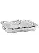 Rozsdamentes tepsi + grillrács +fedő 37*28cm