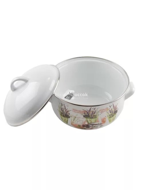 Levendula Zománcozott lábas 18 cm+fedő