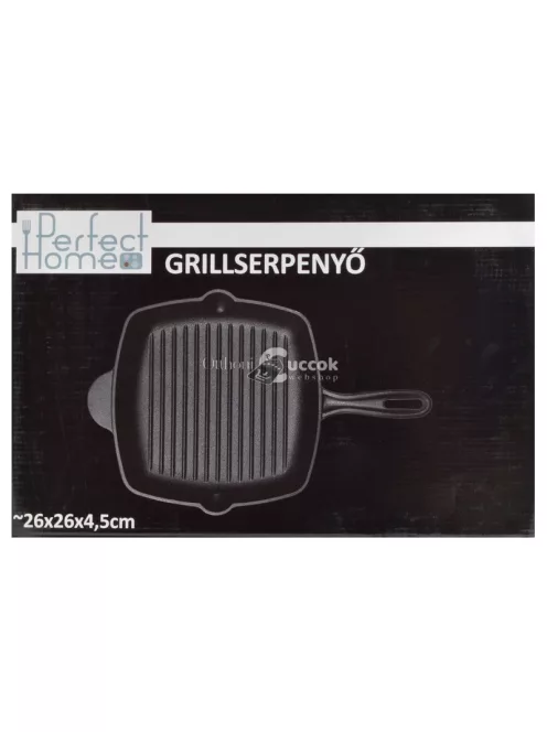 Öntöttvas grillserpenyő csőrös (kezelt)