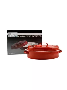 Zománcozott kacsasütő 37*26cm Piros-Fehér