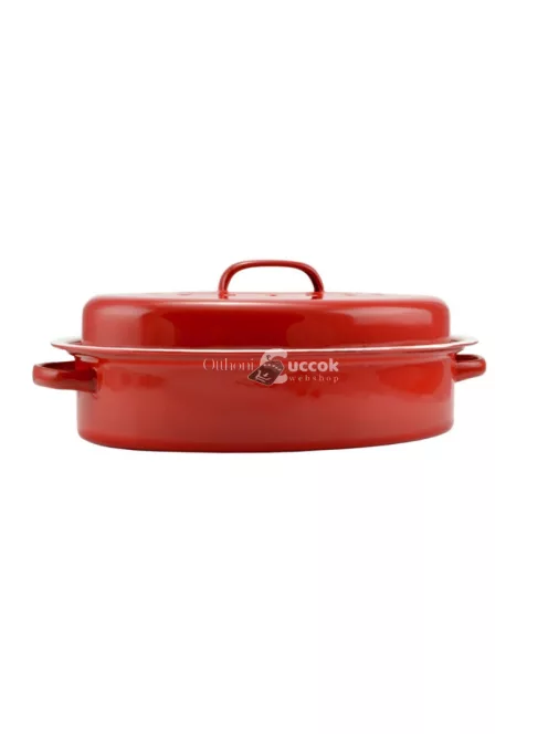 Zománcozott kacsasütő 37*26cm Piros-Fehér