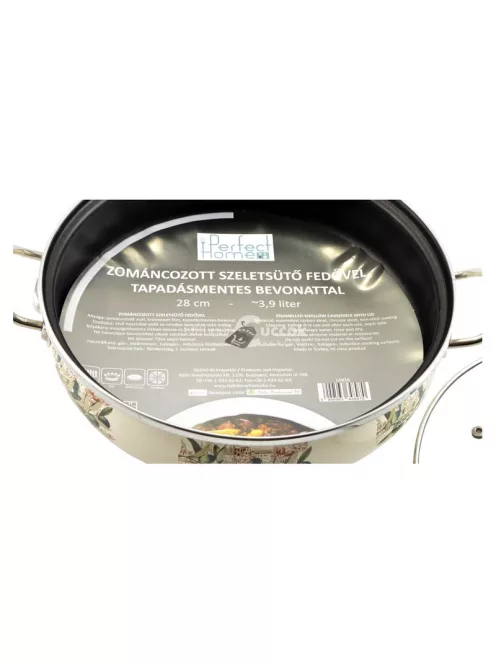 Oliva Zománcozott szeletsütő lábas 28 cm+üvegfedő