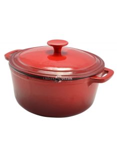 Zománcozott öntöttvas lábas 22cm, 3,2l piros