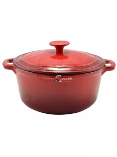 Zománcozott öntöttvas lábas 22cm, 3,2l piros