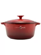 Zománcozott öntöttvas lábas 22cm, 3,2l piros