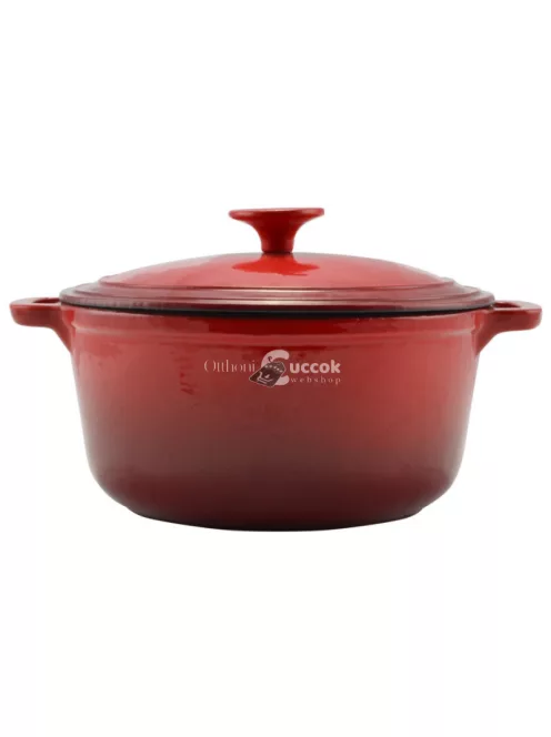 Zománcozott öntöttvas lábas 22cm, 3,2l piros