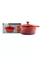 Zománcozott öntöttvas lábas 22cm, 3,2l piros