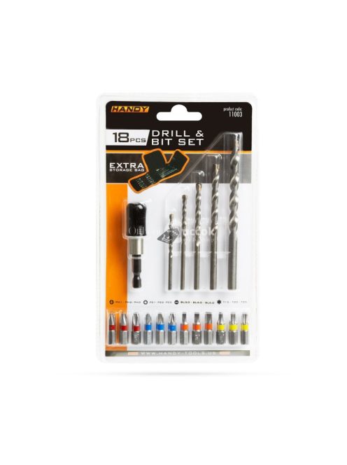 Handy Fúrószár és bitfej készlet - 18 db-os