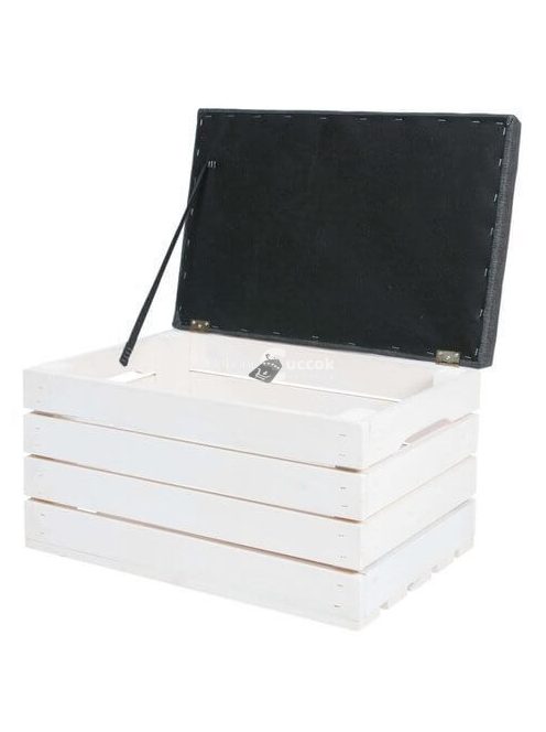 Fa ülőke puff tároló láda -előszobai ülőke fehér