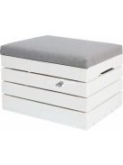 Fa ülőke puff tároló láda -előszobai ülőke fehér