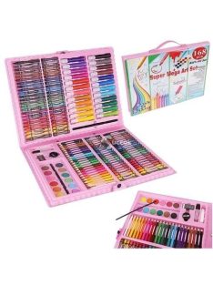 Művész készlet, rózsaszín tárolóban, 168 darabos