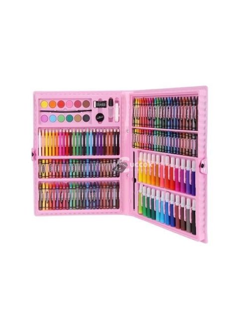 Művész készlet, rózsaszín tárolóban, 168 darabos