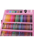 Művész készlet, rózsaszín tárolóban, 168 darabos