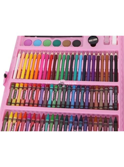 Művész készlet, rózsaszín tárolóban, 168 darabos