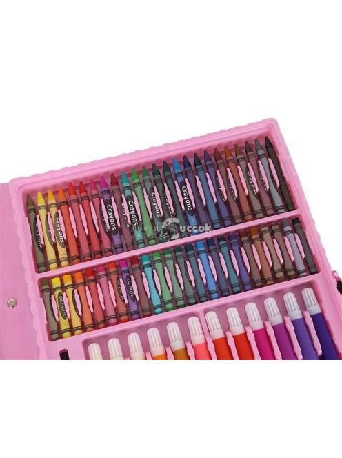 Művész készlet, rózsaszín tárolóban, 168 darabos