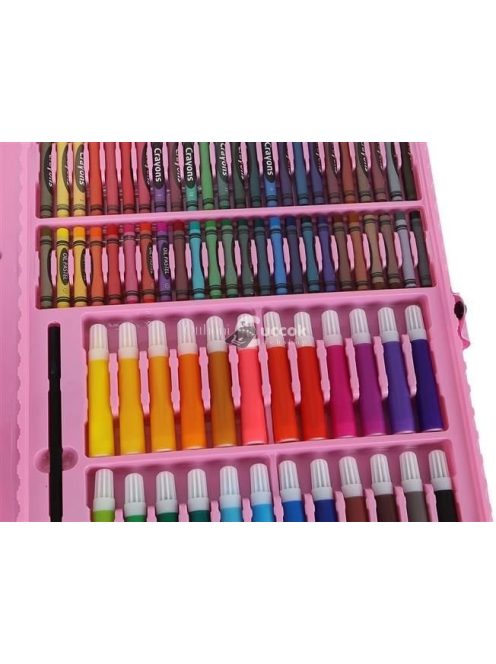 Művész készlet, rózsaszín tárolóban, 168 darabos