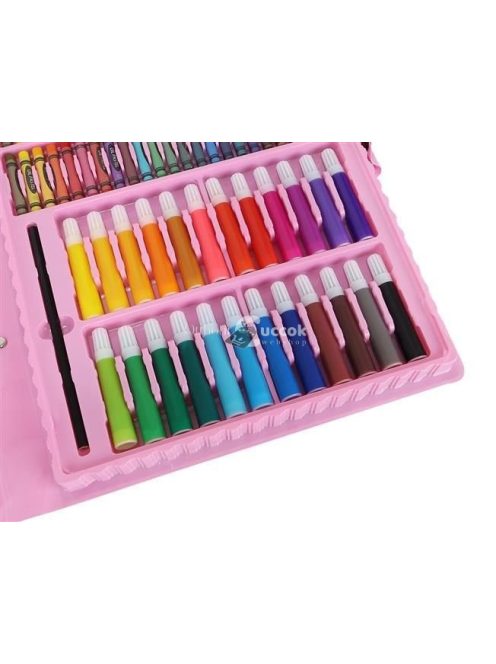 Művész készlet, rózsaszín tárolóban, 168 darabos