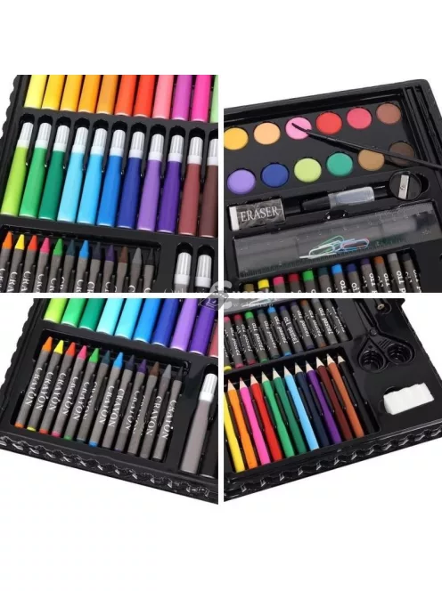 Művész készlet, fekete tárolóban, 86 darabos