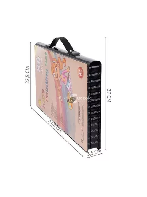 Művész készlet, fekete tárolóban, 86 darabos