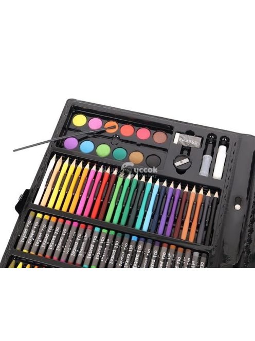 Művész készlet, fekete tárolóban, 168 darabos