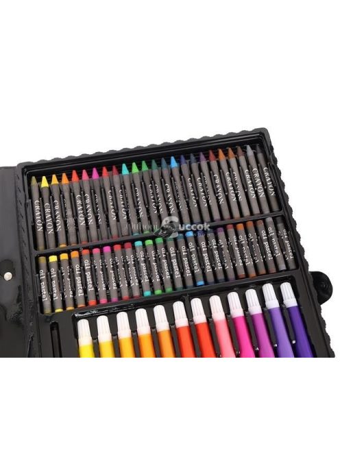 Művész készlet, fekete tárolóban, 168 darabos